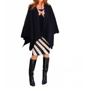 NEW LESLEY EVERS portia scalloped cape in black